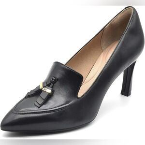 Rockport Total Motion Women’s 7.5 Black Leather Pump Tassel Heel